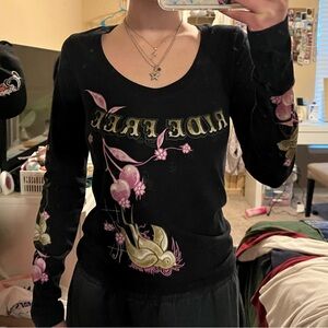 Ride free y2k graphic long sleeve tee
